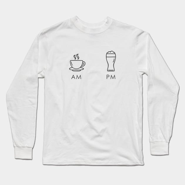 AM PM Beer Long Sleeve T-Shirt by Printadorable